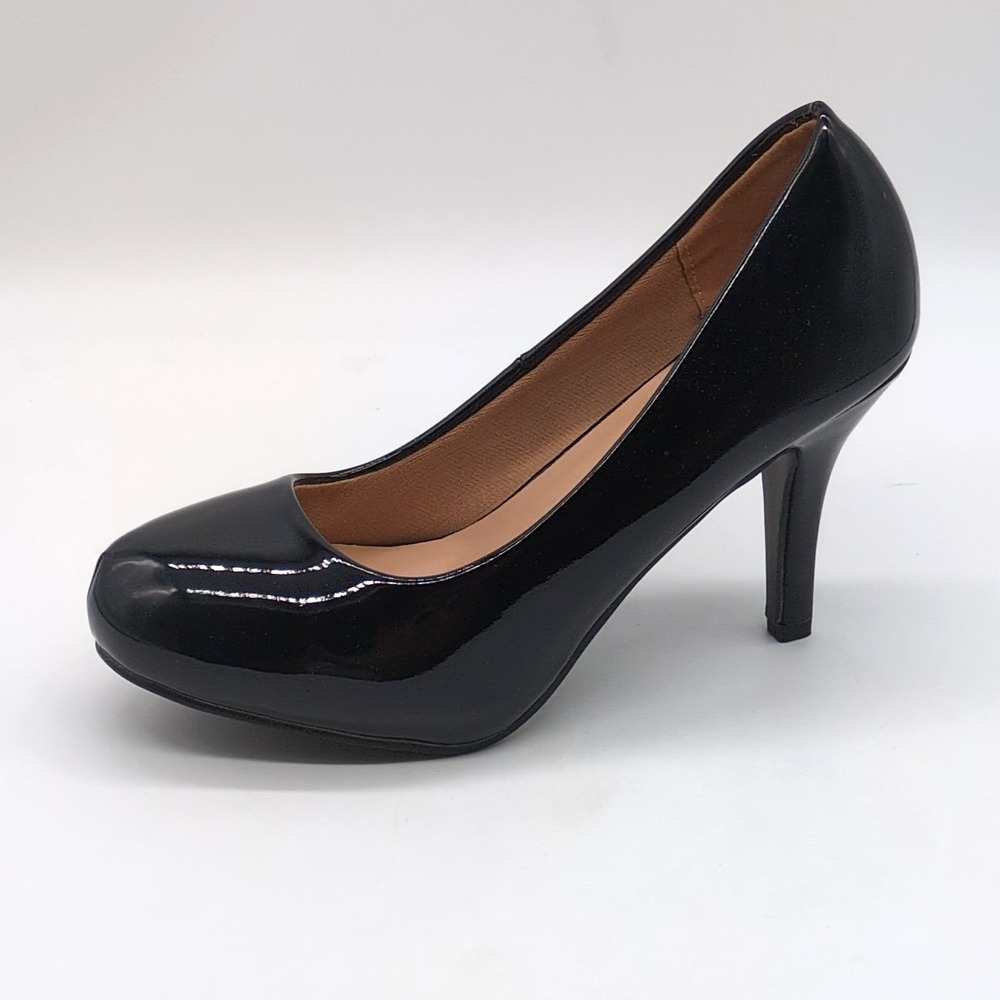 Delicacy Shoes Womens Riley 74 Black 7 Platform High Heels Classic Patent NEW